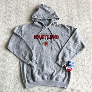 University of Maryland Hoodie Sweatshirt Mens Medium Alumni Terps Spell Out NWT
